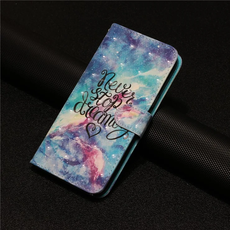 For Google Pixel 7 Pro 5G Flip Stand Phone Case 3D Pattern Printing PU Leather Wallet Phone Folio Cover with Strap - Starry Sky