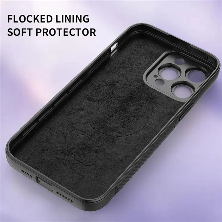 For iPhone 14 Pro Soft TPU Cover with Camera Lens Protector Kickstand Dust-Proof Phone Case - Black
