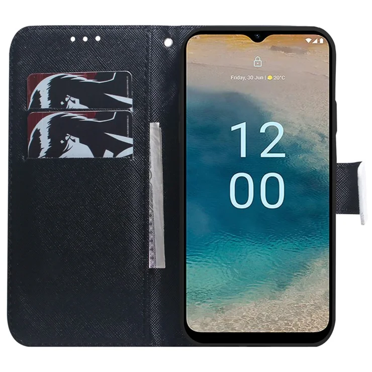 For Nokia G22 Pattern Printing Phone Case PU Leather Wallet Stand Shockproof Cover Shell - Don't Touch My Phone