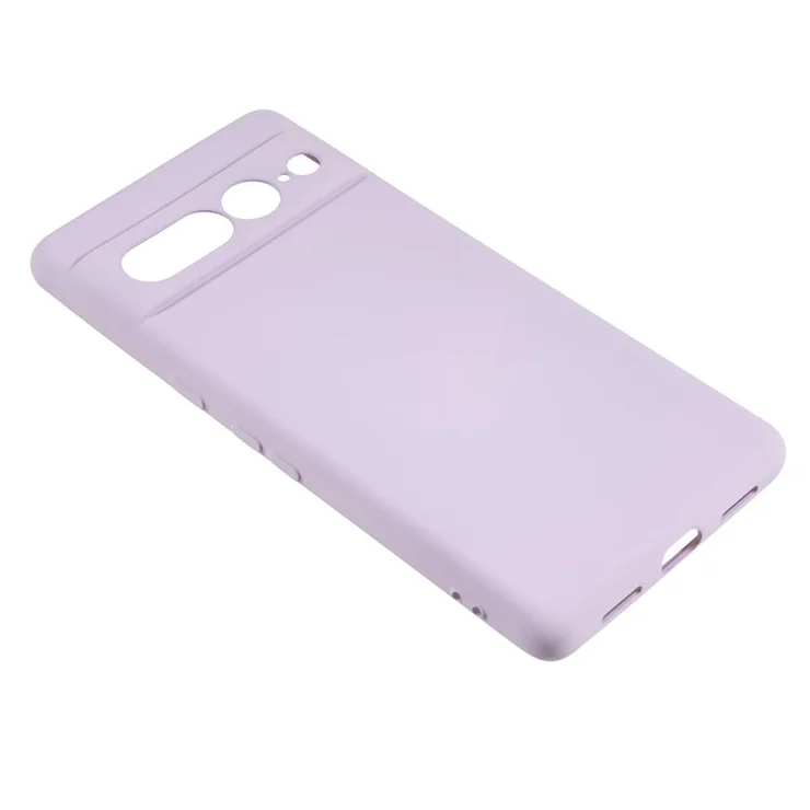 For Google Pixel 7 Pro 5G Soft TPU Phone Case Fiber Lining Rubberized Smartphone Cover - Light Purple