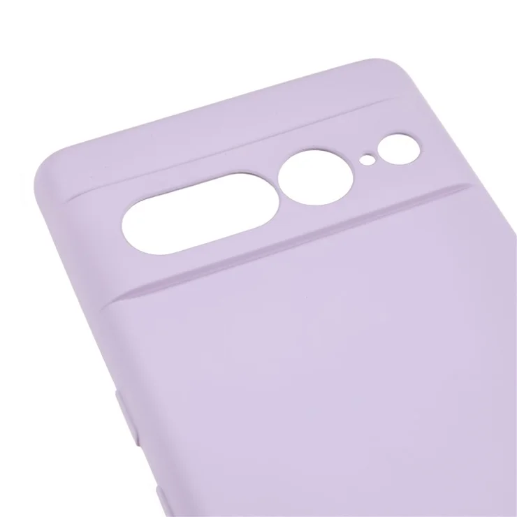 For Google Pixel 7 Pro 5G Soft TPU Phone Case Fiber Lining Rubberized Smartphone Cover - Light Purple