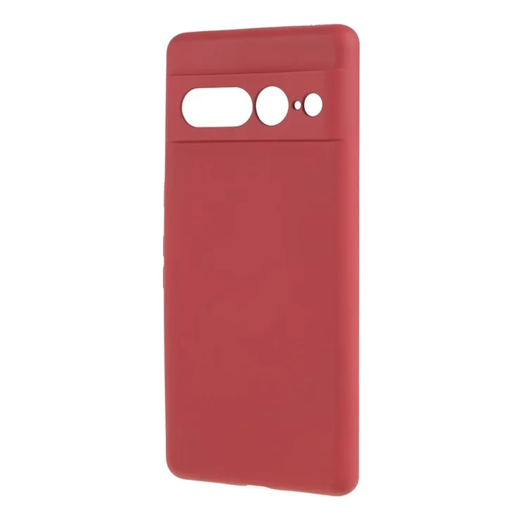 For Google Pixel 7 Pro 5G Soft TPU Phone Case Fiber Lining Rubberized Smartphone Cover - Hawthorn Red