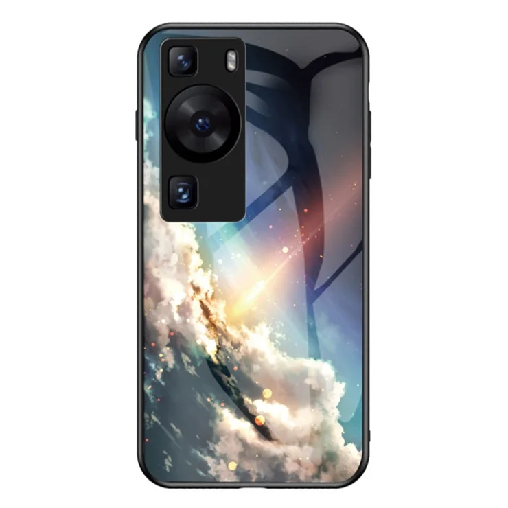 For Huawei P60 / P60 Pro 5G PC+TPU+Tempered Glass Starry Sky Pattern Phone Case Drop-proof Cover - Bright Starry Sky