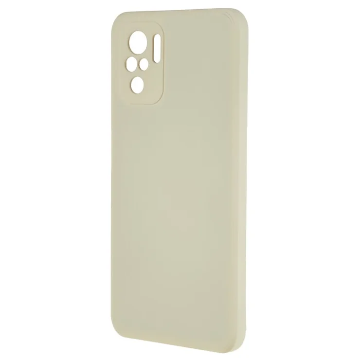 For Xiaomi Redmi Note 10 4G / Note 10S 4G / Poco M5s 4G Rubberized TPU Case Fiber Lining Phone Cover - White