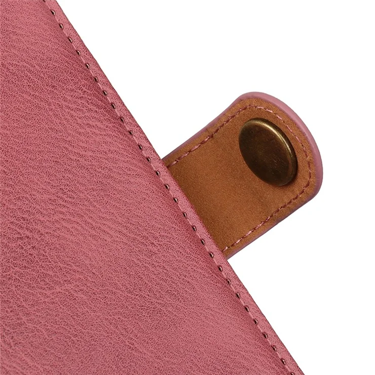 KHAZNEH for Nokia C22 PU Leather Cell Phone Wallet Stand Case Cowhide Texture Cover - Pink