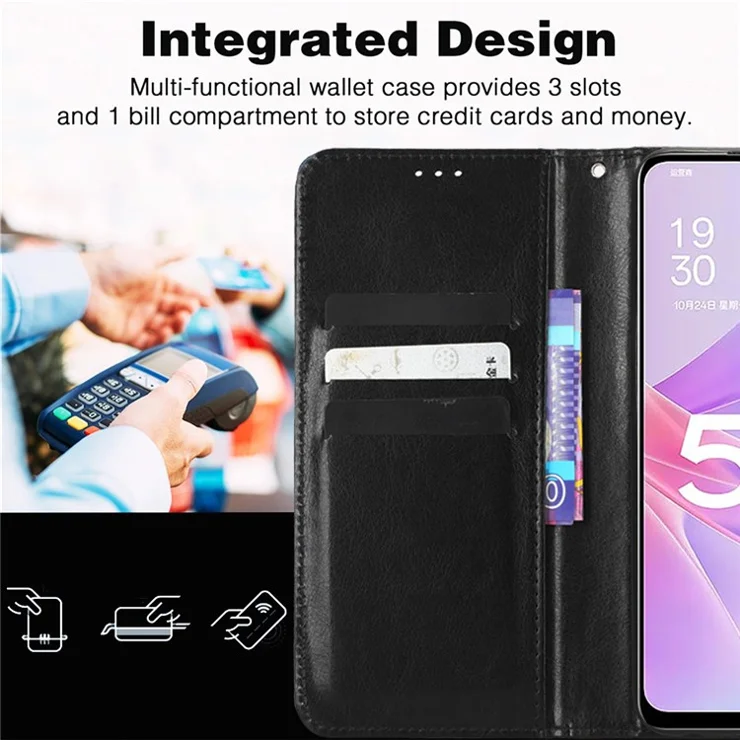 For Infinix Hot 30i / Hot 30i NFC X669 Wallet Phone Case PU Leather Crazy Horse Texture Flip Stand Cover - Red
