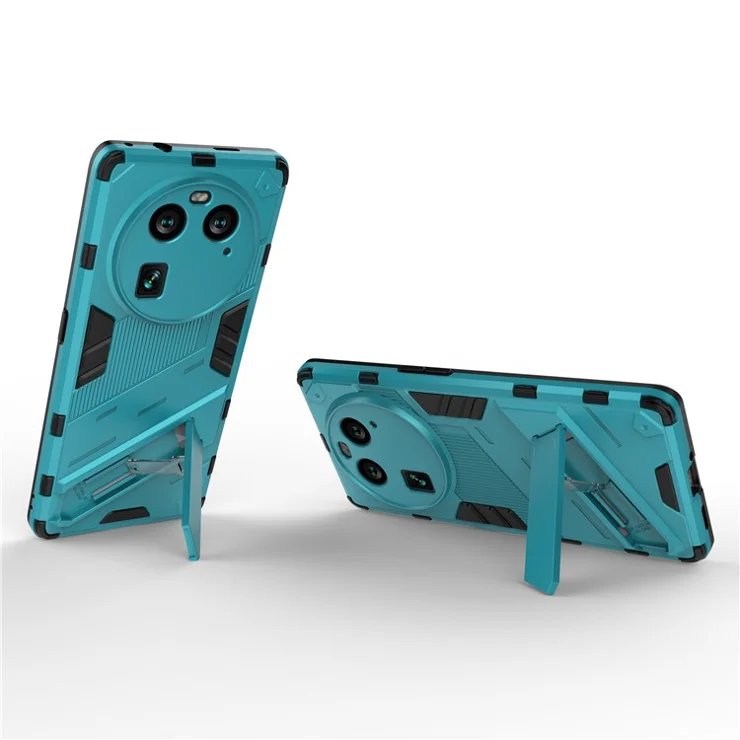 For Oppo Find X6 Pro Anti-drop Kickstand Phone Case TPU+PC Phone Cover - Baby Blue