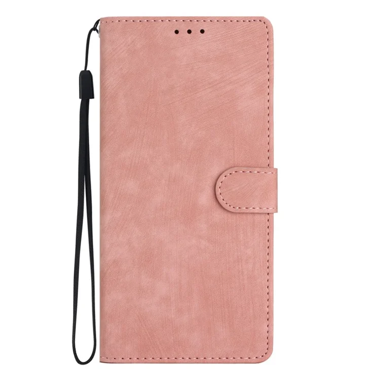 For Samsung Galaxy A33 5G Skin-touch PU Leather Phone Case Flip Stand Wallet Cover - Rose Gold
