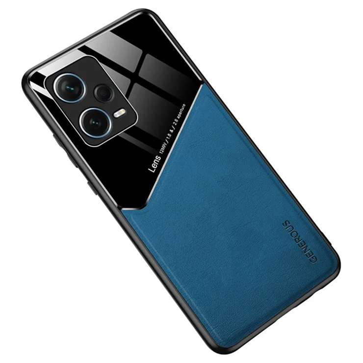 Shockproof Case for Xiaomi Redmi Note 12 Pro+ 5G TPU + PC + PU Leather Slim Phone Cover Support Magnetic Car Mount - Blue