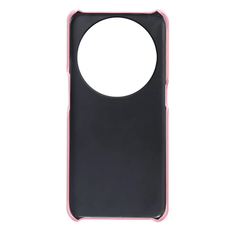 Dual Card Slots Phone Case for Oppo Find X6 , Scratch Resistant PU Leather Coated PC Cover - Rose Gold