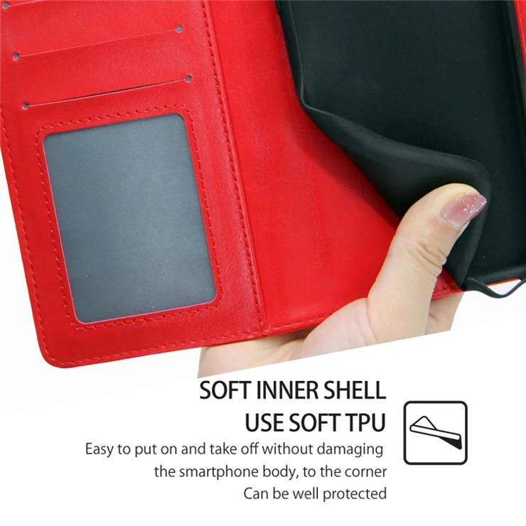 For TECNO Spark Go 2023 4G Leather Wallet Protective Case Flip Stand Phone Shell - Red