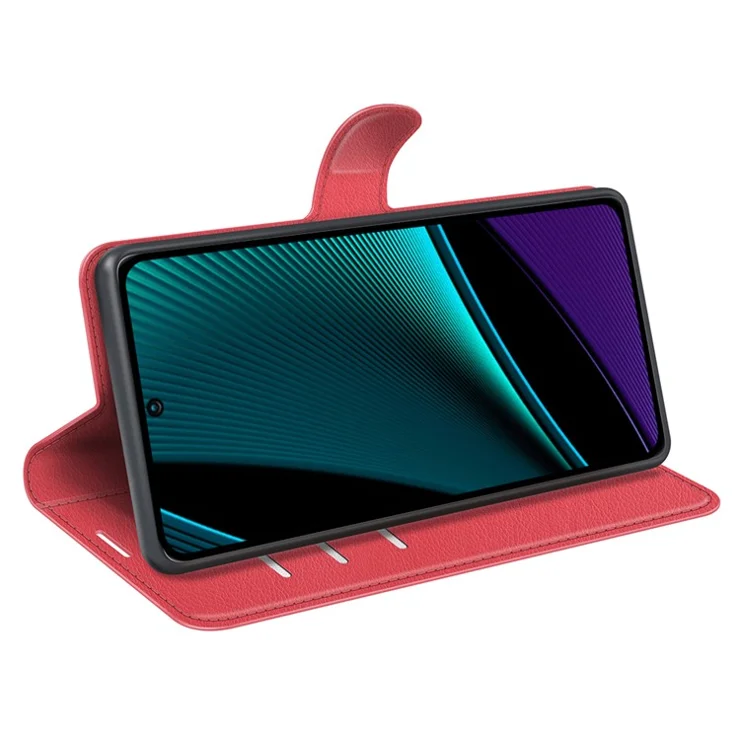 Phone Case for Infinix Note 11 Pro , Litchi Texture Wallet PU Leather Shell Stand Cover - Red