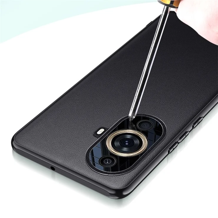 Metal Lens Protection Phone Case for Huawei nova 11 Pro / nova 11 Ultra , Leather Coated TPU+PC Phone Cover (2nd Gen) - Dark Green