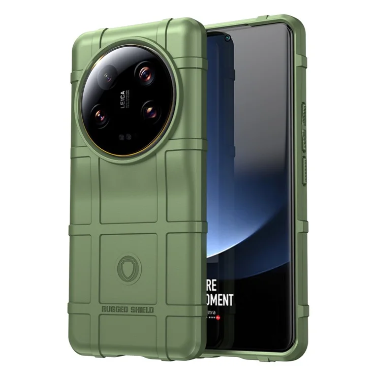 For Xiaomi 13 Ultra Anti-scratch Phone Case Square Grid Texture TPU Phone Cover - Green