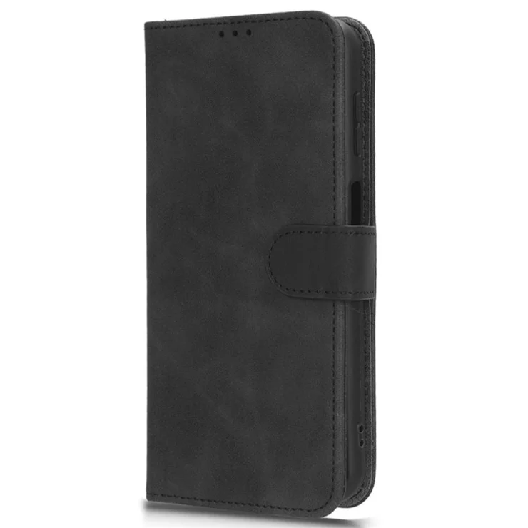 For Samsung Galaxy F14 5G Skin-touch Wallet Phone Case PU Leather Stand Cover - Black