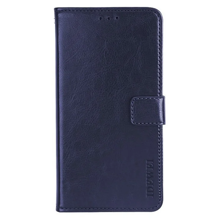 IDEWEI For Samsung Galaxy M13 4G Crazy Horse Texture Wallet PU Leather Stand Case Phone Cover - Dark Blue