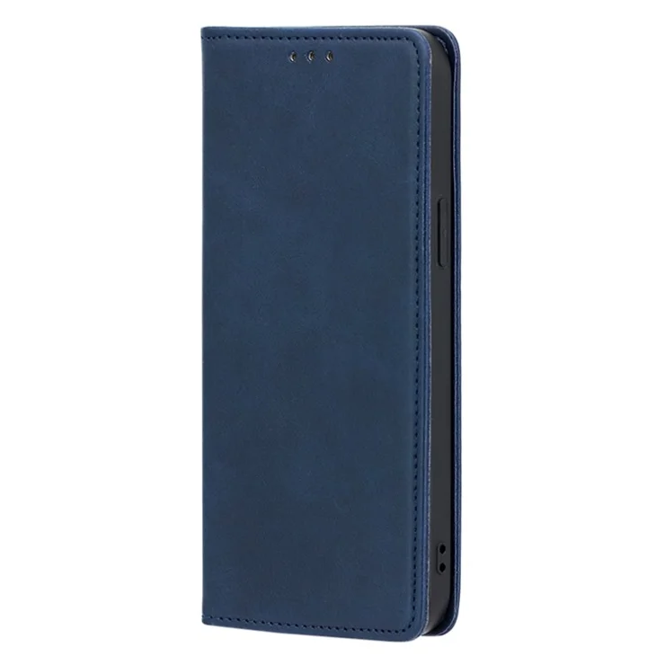 Wallet Stand Shell for Honor X5 4G PU Leather+TPU Phone Case Calf Texture Magnetic Closing Cover - Sapphire
