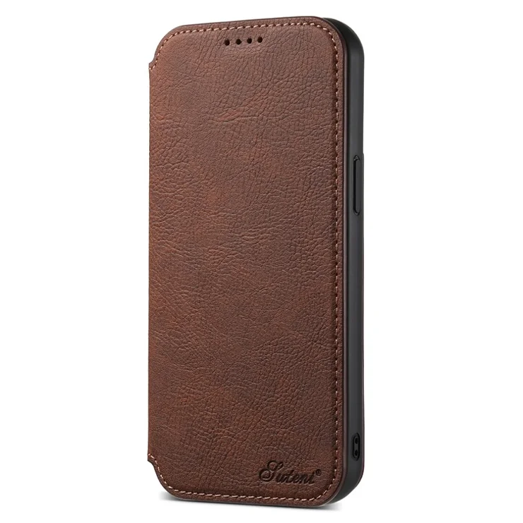 SUTENI J06 Wallet Phone Case for iPhone 14 Plus , Magnetic PU Leather Stand Cover Compatible with MagSafe Charger - Brown