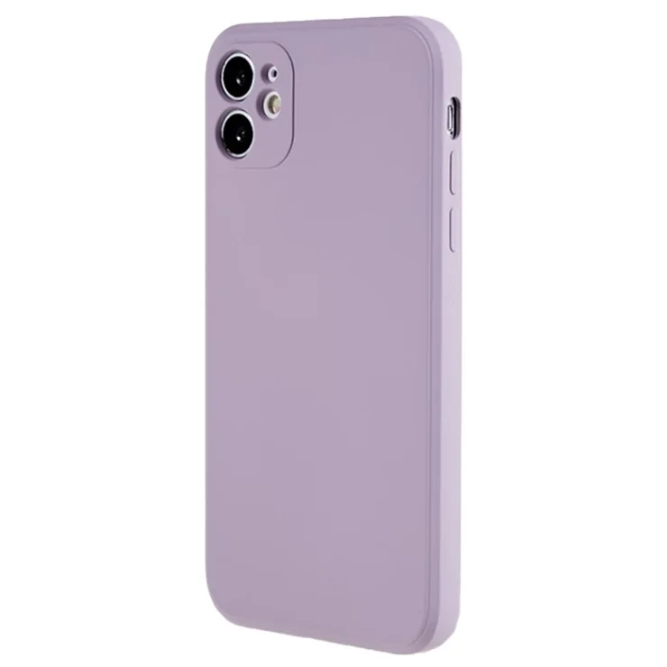 For iPhone 11 Soft TPU Rubberized Cover Fiber Lining Cushion Anti-Scratch Phone Case - Purple