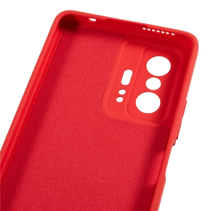 For Xiaomi 11T Pro 5G / 11T 5G Rubberized Fiber Lining Phone Cover Flexible TPU Phone Case - Red