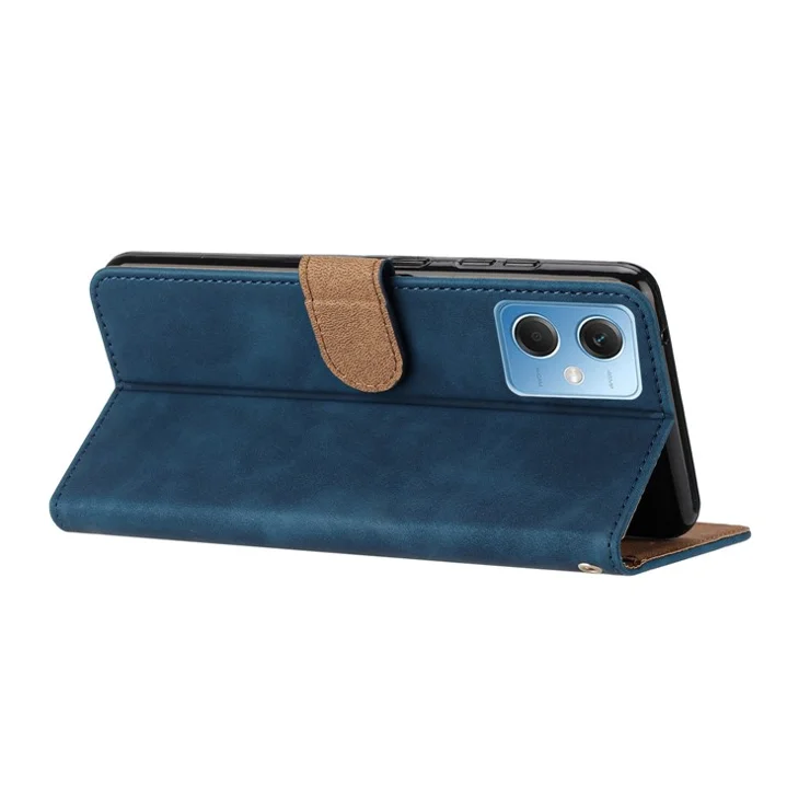 For Xiaomi Poco X5 5G / Redmi Note 12 5G (China) / (India) / (Global) Phone Case Leather Wallet Imprinted Butterfly Stand Cover - Blue