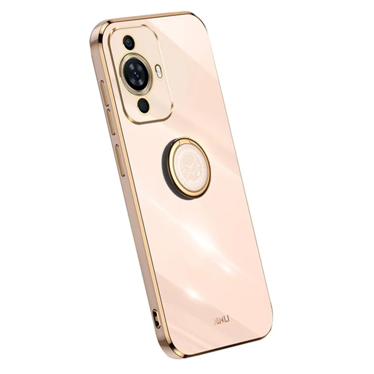 XINLI For Huawei nova 11 Pro / nova 11 Ultra Ring Kickstand Electroplated Phone Case Soft TPU Protective Cover - Pink
