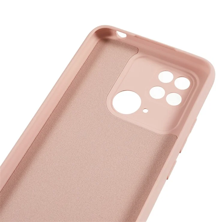 For Xiaomi Redmi 10C 4G Rubberized Phone Case Scratch Proof Fiber Lining Soft TPU Back Cover - Pink