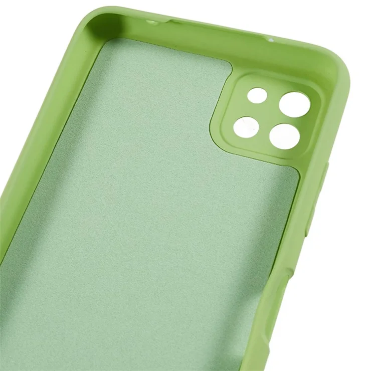 For Samsung Galaxy A22 5G (EU Version) Fiber Lining Rubberized TPU Cover Drop Resistant Phone Case - Matcha Green