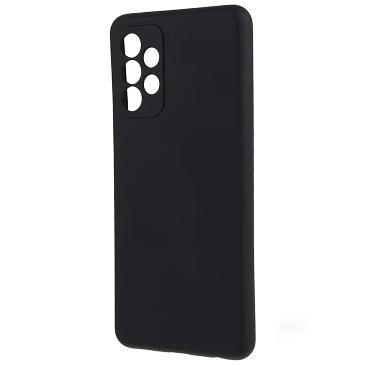 For Samsung Galaxy A52 4G / 5G / A52s 5G Rubberized Phone Case Fiber Lining TPU Back Cover - Black