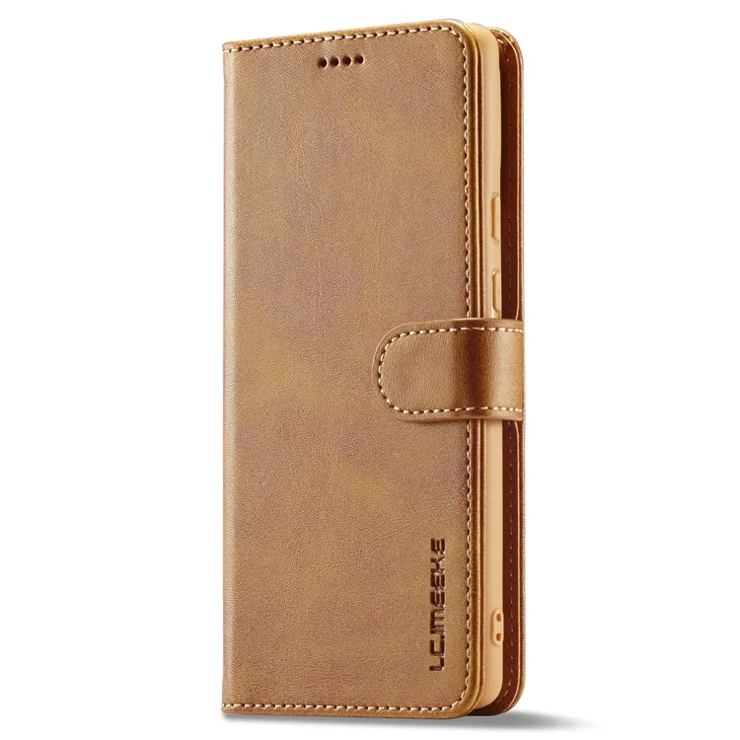 LC.IMEEKE For Google Pixel 8 PU Leather Folio Case Stand Wallet Calf Texture Phone Cover - Light Brown