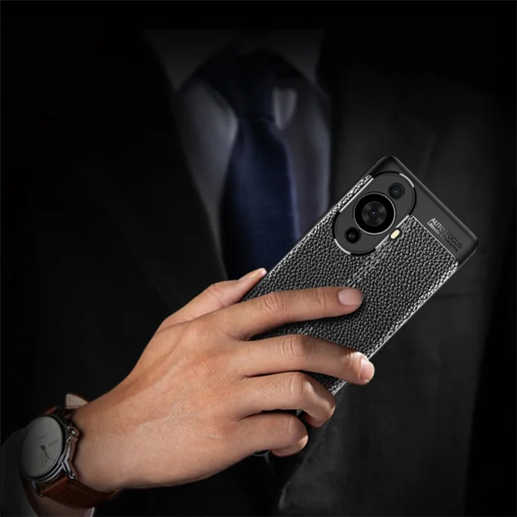 Litchi Texture Phone Case for Huawei nova 11 Pro / nova 11 Ultra , Shockproof TPU Cell Phone Cover - Blue