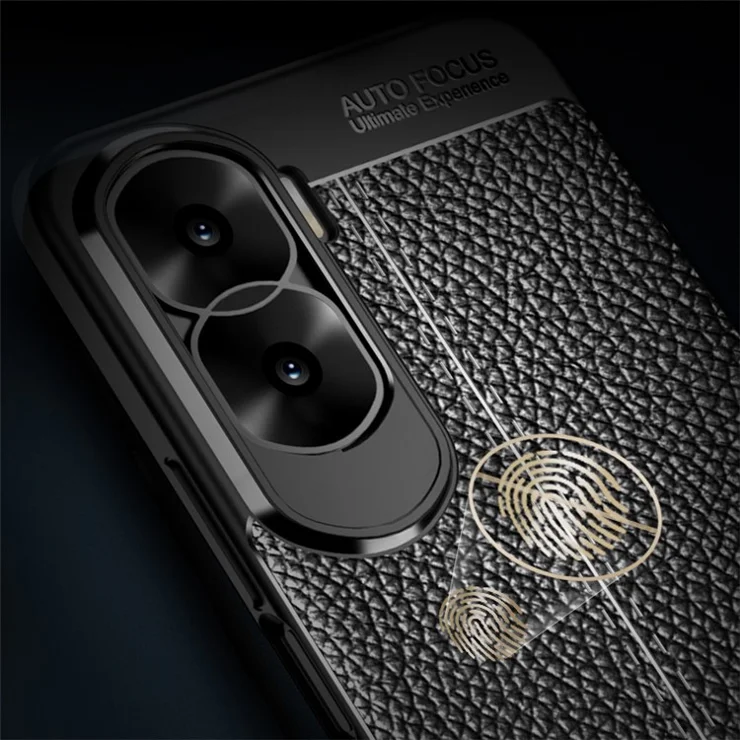For Honor X50i 5G / 90 Lite 5G Dustproof TPU Phone Case Shockproof Phone Shell Litchi Texture Phone Cover - Blue