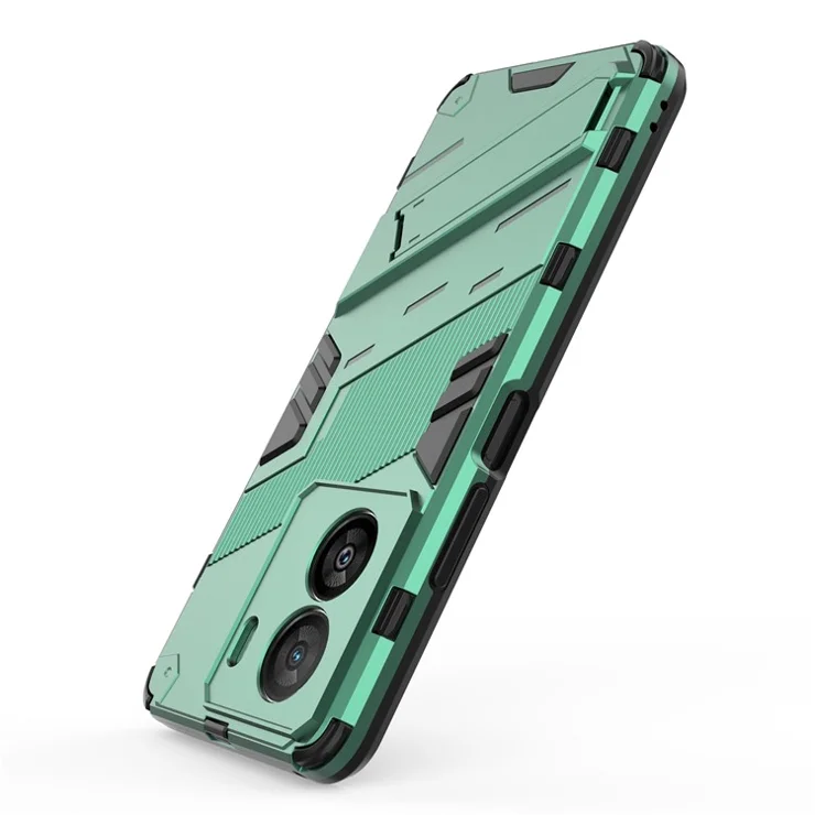 For vivo iQOO Z7x 5G Hard PC + Flexible TPU Phone Case Shockproof Back Cover with Kickstand - Green