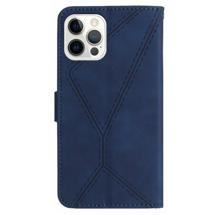 HT05 For iPhone 14 Pro Max Skin-touch Phone Flip Case Magnetic Clasp PU Leather Cover Wallet Shell - Blue
