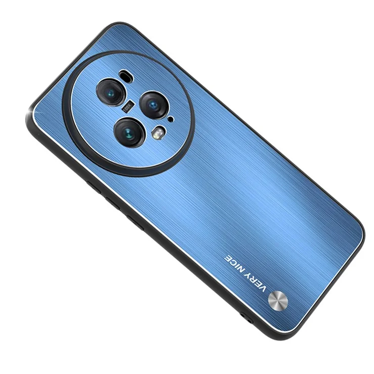 For Honor Magic5 Pro Anti-Scratch Brushed Phone Case Aluminium Alloy Back TPU Frame Defender Cover - Blue