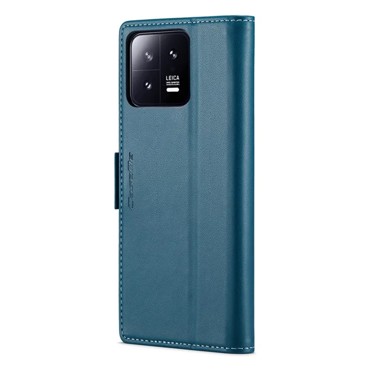 For Xiaomi 13 Leather Case CASEME 023 RFID Blocking 3 Card Slot Mobile Cover - Blue