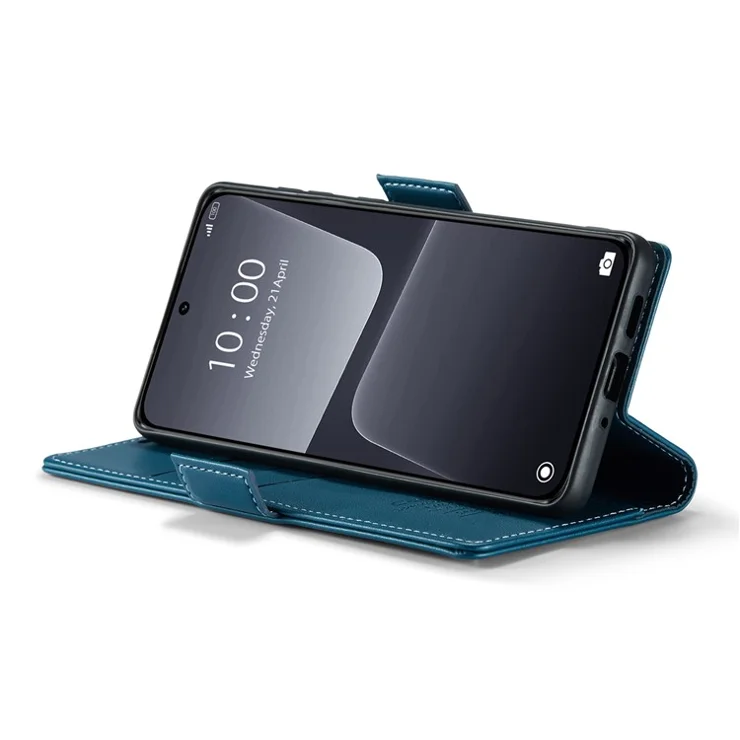 For Xiaomi 13 Leather Case CASEME 023 RFID Blocking 3 Card Slot Mobile Cover - Blue