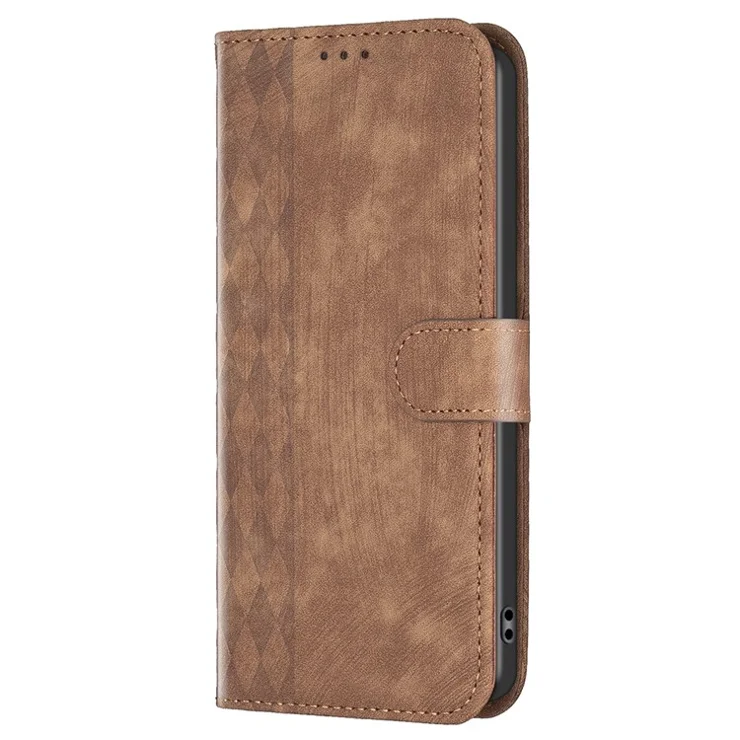 For Samsung Galaxy A22 4G (EU Version) Shockproof Cover Imprinting Pattern Stand Wallet Phone Case - Brown