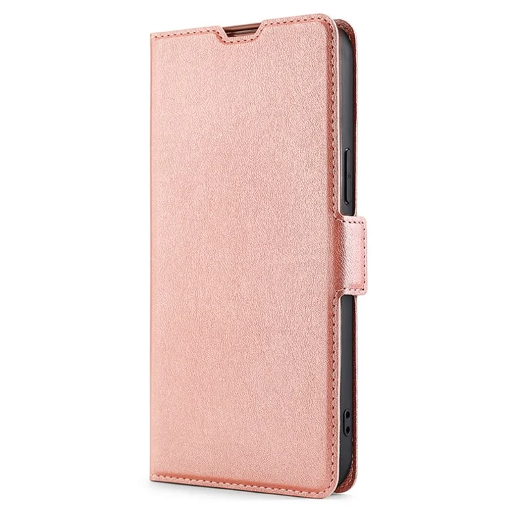 For Samsung Galaxy F14 5G PU Leather Phone Stand Cover Flip Case Card Holder Protection Shell - Rose Gold