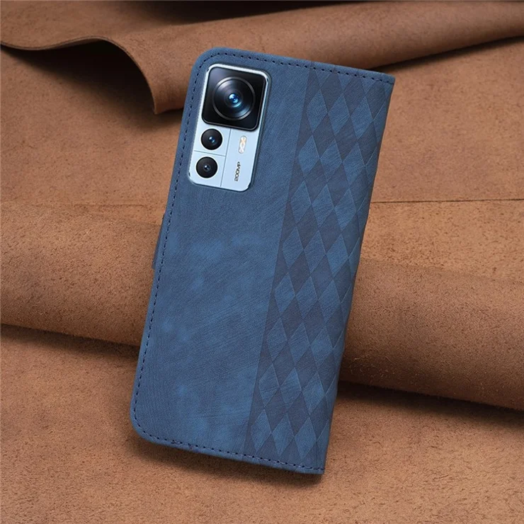 For Xiaomi 12T 5G / 12T Pro 5G / Redmi K50 Ultra Cover Imprinted Pattern Stand Wallet Phone Leather Case - Blue