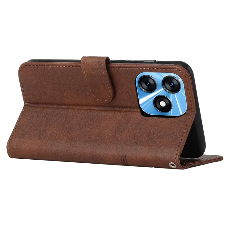 Phone Case for TECNO Spark 10C 4G Wallet Stand Folio Flip PU Leather Anti-Scratch Cell Phone Cover - Brown