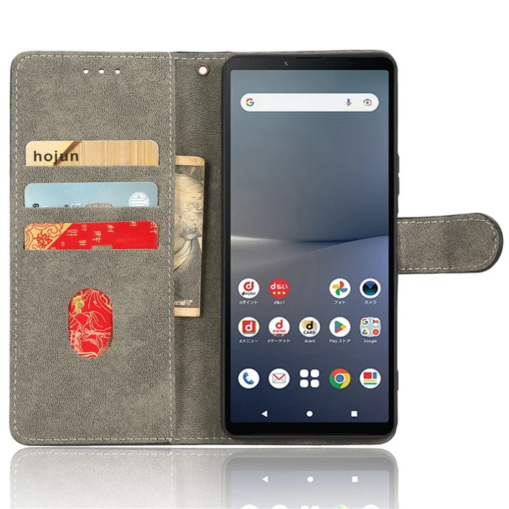 For Sony Xperia 10 V Leather Wallet Stand Phone Cover RFID Blocking Protective Case with Strap - Blue