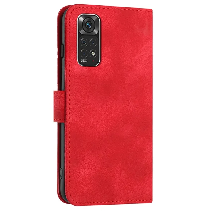 YX0040 For Xiaomi Redmi Note 11 4G (Qualcomm) / Note 11S 4G Phone Leather Case Imprinted Pattern Wallet Stand Cover - Red