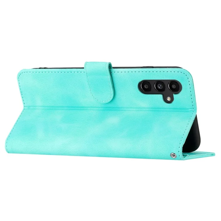 YX0030 For Samsung Galaxy A14 5G / 4G Phone Case PU Leather Wallet Stand Imprinted Pattern Cover - Baby Blue