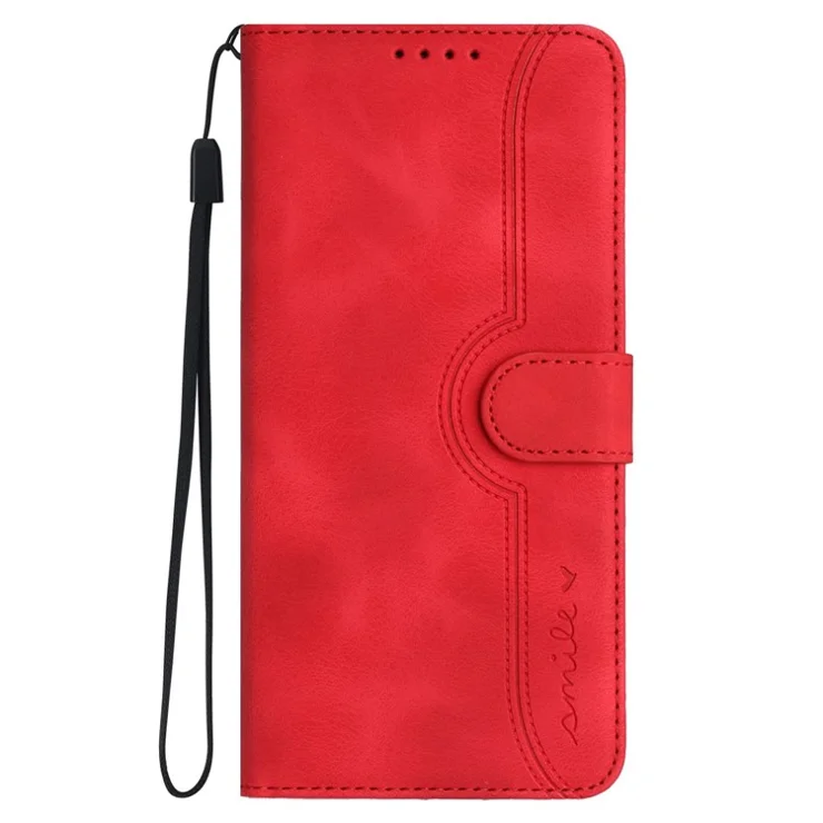 YX0030 Shockproof Wallet Case for Samsung Galaxy A73 5G Imprinted Pattern Phone Case PU Leather Flip Cover - Red