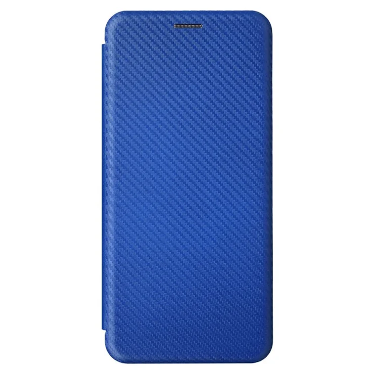 Carbon Fiber Texture Shell for Xiaomi Redmi K60E 5G Phone Case Stand Card Slot PU Leather Cover - Blue