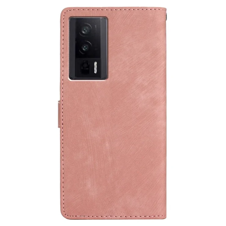 For Xiaomi Redmi K60 5G / K60 Pro 5G / Poco F5 Pro 5G PU Leather Case Skin-touch Phone Cover with Stand Wallet - Rose Gold