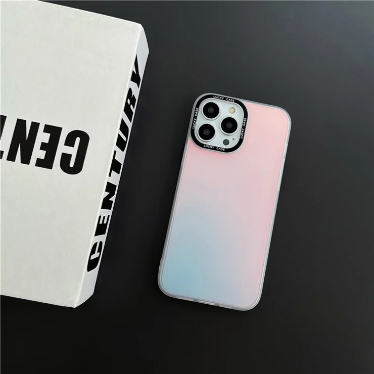 For iPhone 14 Pro Max Laser Discoloration Design Mobile Phone Case Hard PC Flexible TPU Phone Cover Shell