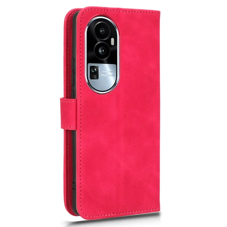 For Oppo Reno10 Pro+ 5G Skin-touch PU Leather Wallet Cover Flip Stand Anti-drop Phone Case - Rose