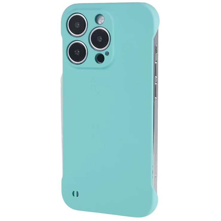 For iPhone 13 Pro Borderless Design Phone Case Rubberized Skin-Touch Hard PC Cover - Baby Blue